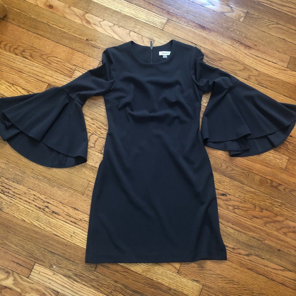 Calvin Klein Bell Sleeve Sheath Dress